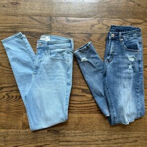 Hollister Light Wash Curvy High Rise + Distressed Dark Wash Jeans Bundle Size 26